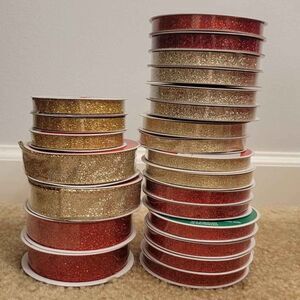 assorted glittered ribbon